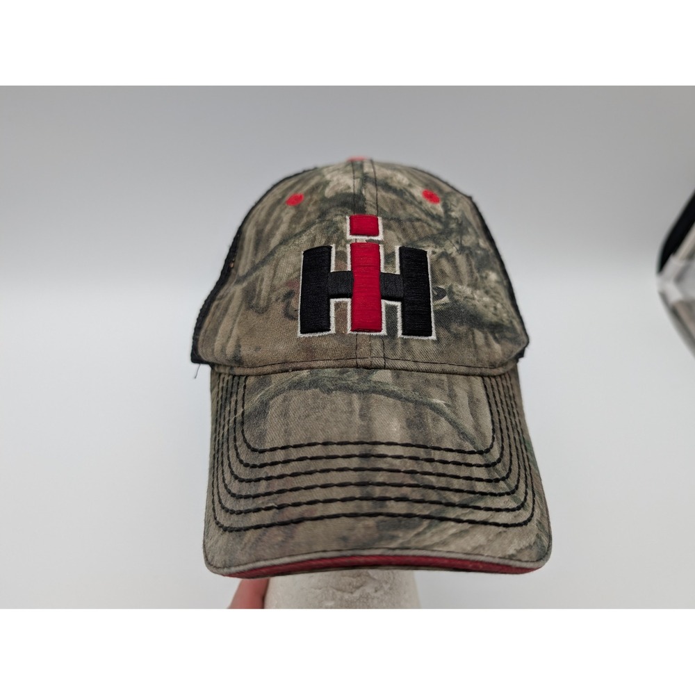 International Harvester Mossy Oak Camo Trucker Hat 540 Max Mesh Back Cap IH Logo